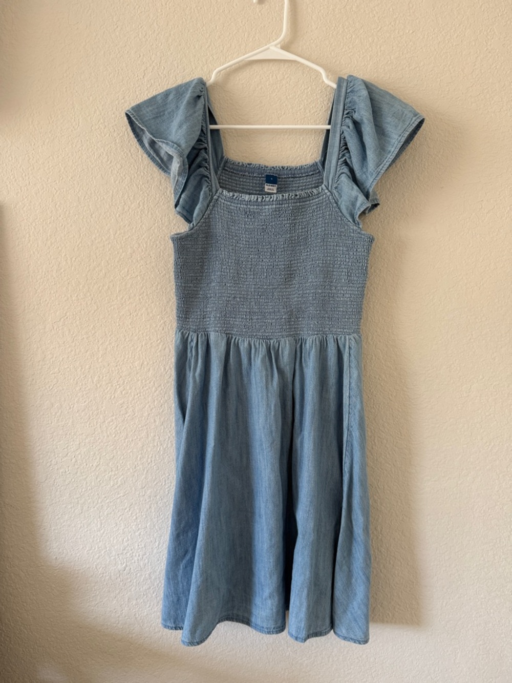 Light Blue Smocked Midi Dress